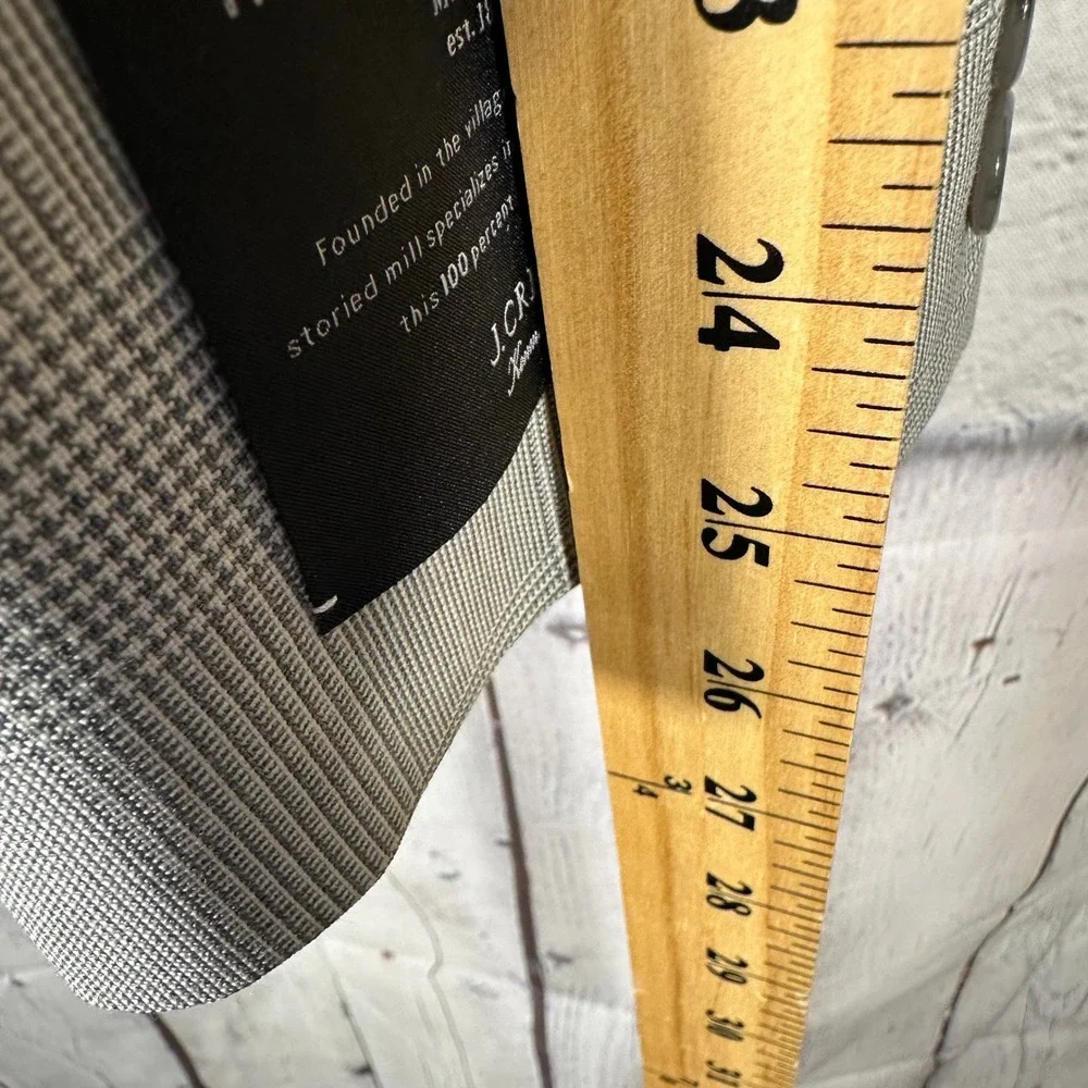J.Crew Kenmare Blazer Italian Organic Wool‎ Marzotto Grey Glen Plaid Suit Jacket